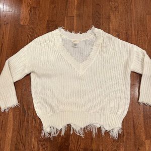 Trendy white sweater!